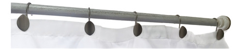 Ganchos Cortina De Baño Hojas Platino Elegante Metal X 12 Un Plateado Mate
