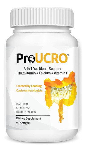 Proucro 3-in-1 Multivitammin + Calcium + Vitamin D 90 Soft Sabor Sin Sabor