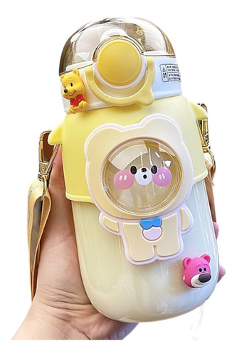 Tomatodo Oso Kawaii Con Correa Y Sorbete 720ml Pegatinas 3 D