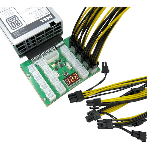 Breakout Board 16 Pcie Fuente Servidor Dell Riser Mineria