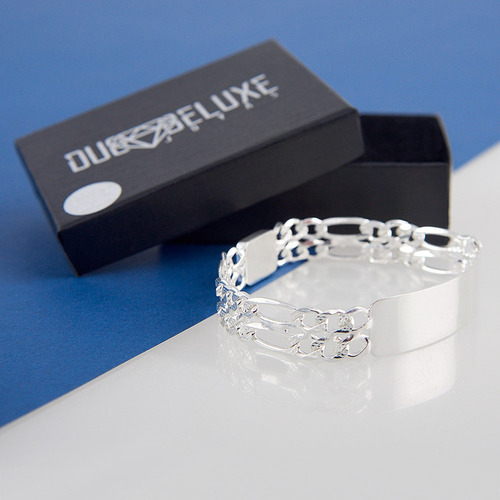 Esclava Hombre Figaro Dd 12mm Deplataley.925 Duodeluxejoyas®