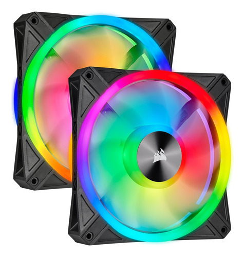 Kit 2 Ventiladores Corsair Icue Ql140 Rgb 140mm Pwm 1250rpm Rgb