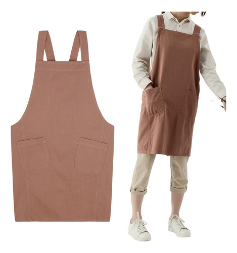- Delantal De Chef Profesional Con Espalda Cruzada Y