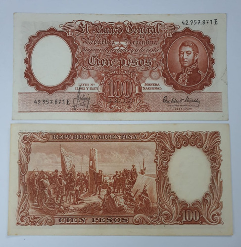 Billetes Mundiales : Argentina 100 Pesos 1957/1967