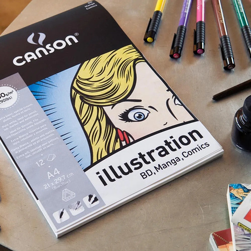 Imagen 3 de 3 de Illustration - Block Manga Comics A4 21 X 29,7 Cm 12 Hojas