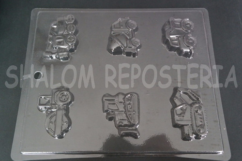 Imagen 1 de 3 de * Molde Chocolate 6 Camiones Tractores Construccion Jabon *