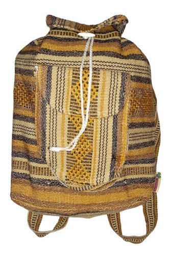 Mochila Bordada Artesanal, Mxnah-001, 1 Pza, 10kg, Café/beig