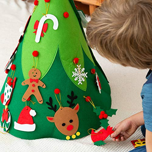 Árbol De Navidad De Fieltro Pared 3d Adornos Colgantes...