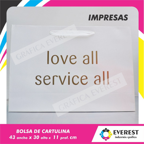 Bolsas De Cartulina 43x30x11 X 125u Impresas Offset 1 Color