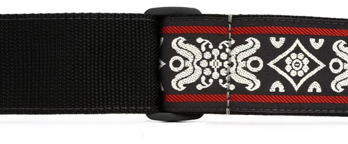 Ernie Ball 4669 Tahali Jacquard Strap Jackblack Red Guitarra