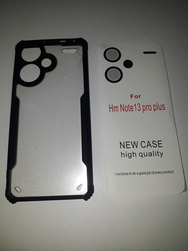 Forro Redmi Note 13 Pro Plus Transparente Bordes Negro