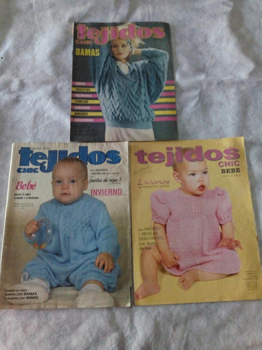Lote De 3 Revistas Tejidos Chic . Tejedoras. Coleccionistas (Usado)