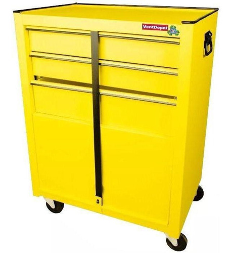 Cajonera De Lámina Para Herramienta, Mxmow-001, 3 Gavetas, Color Amarillo