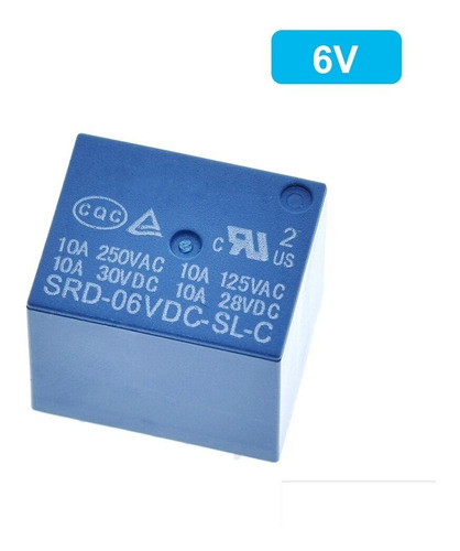 Rele Relevo Songle Srd-06vdc-sl-c Pcb 6v 5 Pines 10a Arduino