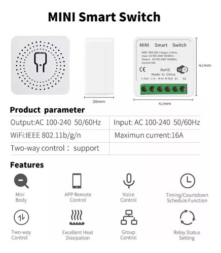 Interruptor Wifi Domotica Switch Inteligente Tuya Smart Life