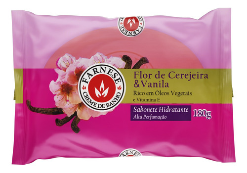 Sabão em barra Farnese Hidratante Flor de Cerejeira & Vanila de 180 g