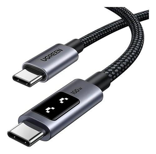 Cable Ugreen Tipo C a Tipo C Uno 100W 1m con pantalla Led