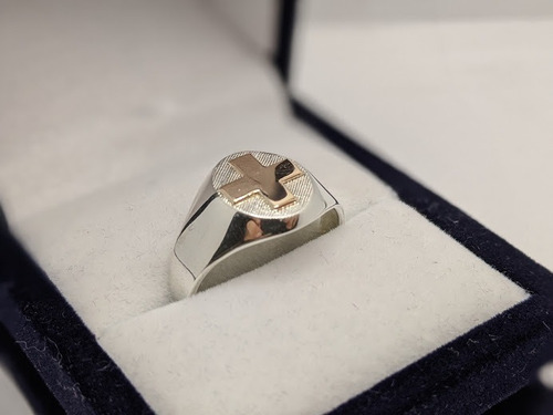 Anillo Enfermeria En Plata Y Oro Sello