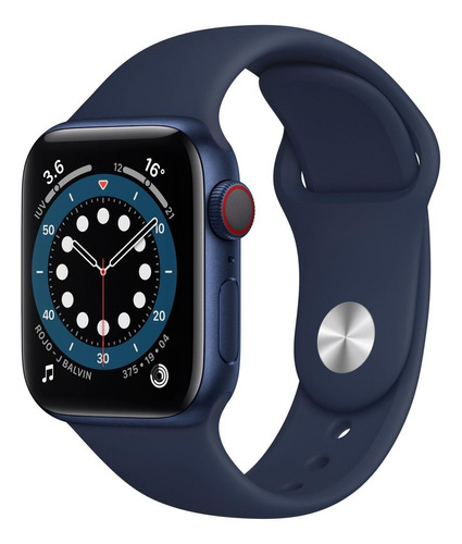 Apple Watch  Series 6 (GPS+Cellular) - Caja de aluminio azul de 40 mm - Correa deportiva azul marino