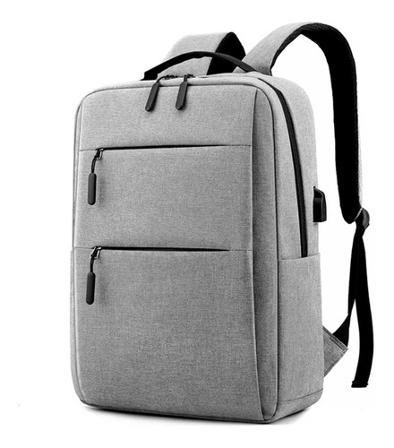 Mochila Escolar De 30l Con Cargador Usb Laptop 15.6 Impermea