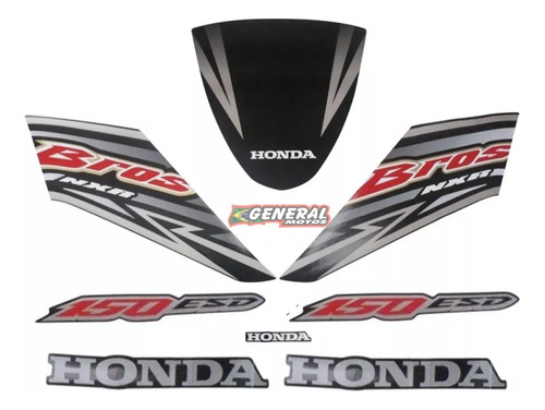 Kit Adesivo Jogo Faixas Moto Honda Bros 150 2005 Esd Preta