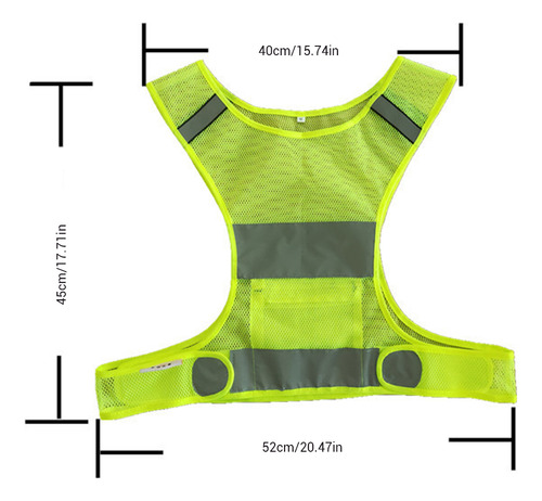 Chaleco De Seguridad De Malla Running Gear Con Brazaletes Re