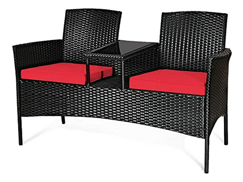 Conjunto De Sofá Loveseat , Ratán Sintético Para Exterior, V