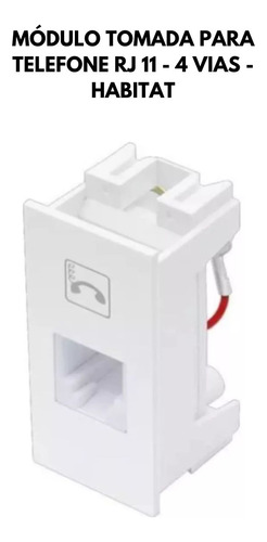 Módulo Tomada Rj11 4 Vias Branco - Fame Habitat 2064