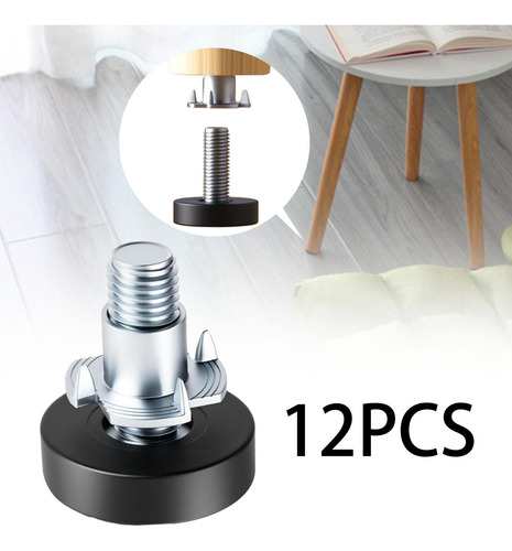 12 Niveladores De Patas Ajustables Para Muebles, Niveladores