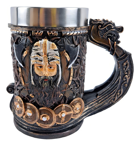 Caneca De Resina 3d Barco Vikings
