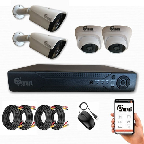 Kit Seguridad Fullhd 4 Cámaras 2mp  Purare + Disco 320g Mli