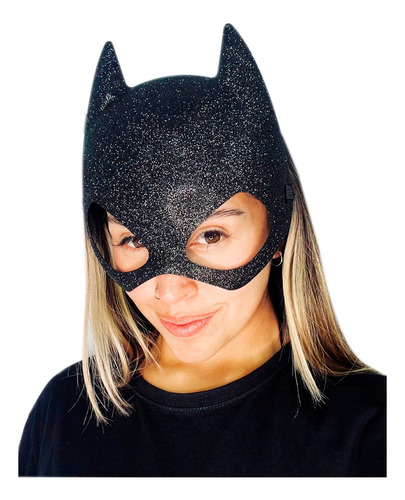 Mascara Gatubela Brillante Escarchada Gata Batman Disfraz