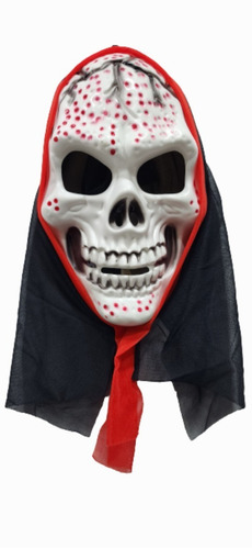 Máscara Calavera Rígida Con Capucha - Halloween - Esqueleto 
