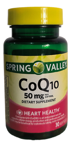 Coq10 De 50mg Spring Valley 30 Capsulas Blandas Importado 