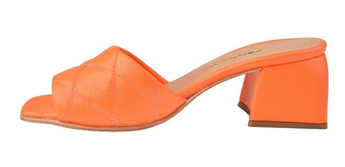 Zuecos Mules Taco Bajo De Mujer De Cuero Kroll - Ferraro
