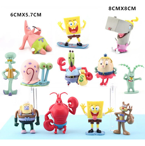 Conjunto De 12 Bonecos Da Coleção De Figuras Do Bob Esponja