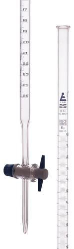 Bureta Vidrio Graduada 25ml (x 2 Unidades) Robinete Teflón