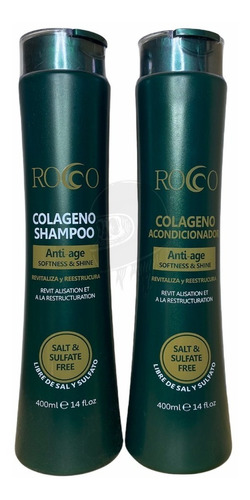 Shampoo Y Acondicionador Sin Sal Rocco Colageno Peluquería 