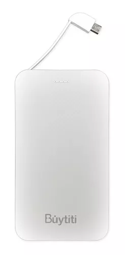 Mitzu® Power bank 6,000 mAh carga rápida 3 conectores, 2 puertos, blanco