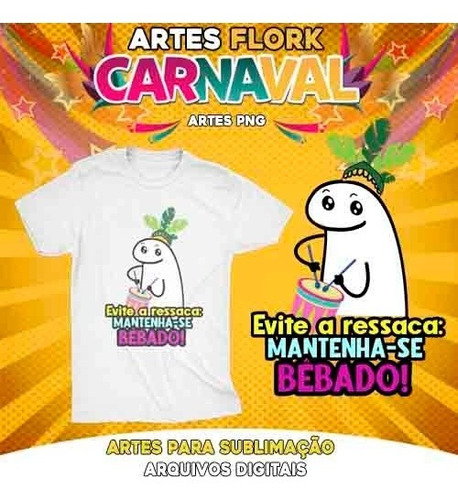 Pack Artes Flork Carnaval Estampas Png Sublimação Camisetas