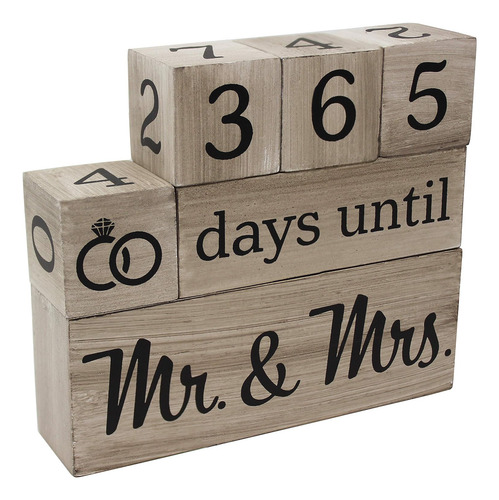 Cuenta Regresiva En Bloques Madera Boda
