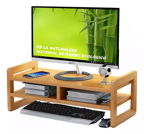 Soporte Bambú Para Monitor / Soporte Para Pantalla Ordenador