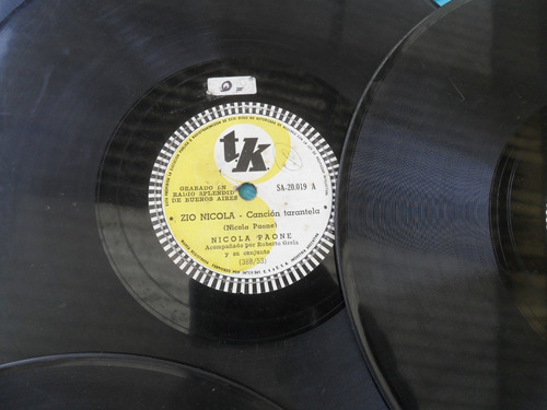 Lote Disco Pasta Antiguo Musica Italiana Paone Gramofono