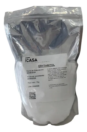 Eritritol 1 Kg - Endulzante 100% Natural Icasa Pr