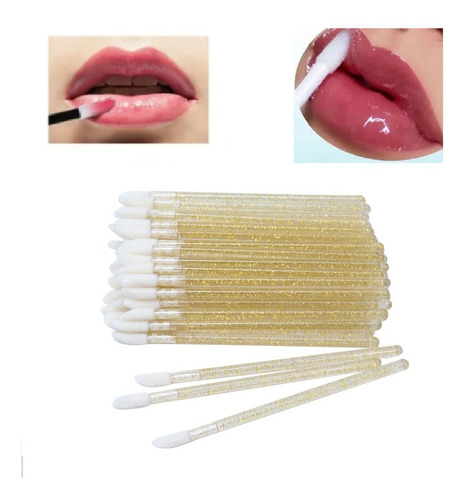 Imagem 1 de 3 de Aplicador De Batom E Gloss Cotonete Descartável 100 Un