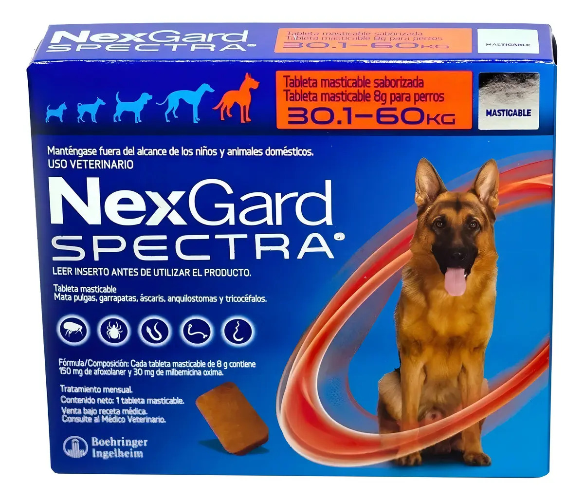 NexGard Boehringer Ingelheim Nexgard Spectra NexGard Spectra Cão Azul 1 30.1 kg 60 kg 6 Unidade 1