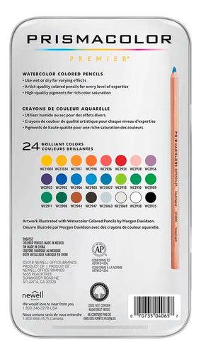 Lápices De Color Acuarelable Prismacolor Premier 24 Colores