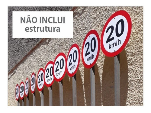Placa 40km/h - 50cm Diâmetro - Pvc 3mm