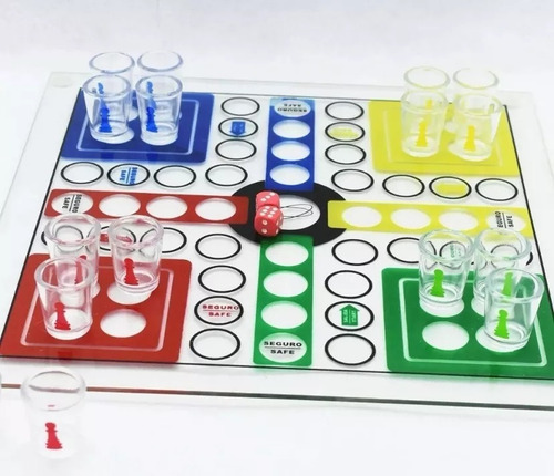 Ludo Shot De Vidrio Juego De Mesa Drinking Ludo Familiar