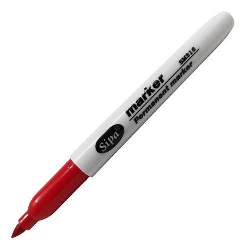 Marcador Permanente Sipa Marker Rojo Punto Fino 1.8 Mm 10pzs